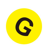 耐磨庫位編號地貼（G）耐壓字母地貼標識 貨位標記地貼 Φ20cm 12165 - 黃底黑字Φ200mm