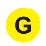 耐磨庫位編號地貼（G）耐壓字母地貼標識 貨位標記地貼 Φ20cm 12165 - 黃底黑字Φ200mm