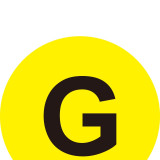 耐磨庫位編號地貼（G）耐壓字母地貼標識 貨位標記地貼 Φ20cm 12165 - 黃底黑字Φ200mm