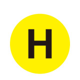 耐磨庫位編號地貼（H）區域編號地貼 車間定位地貼標識 Φ20cm 12166 - 黃底黑字Φ200mm