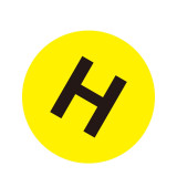 耐磨庫位編號地貼（H）區域編號地貼 車間定位地貼標識 Φ20cm 12166 - 黃底黑字Φ200mm