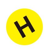 耐磨庫位編號地貼（H）區域編號地貼 車間定位地貼標識 Φ20cm 12166 - 黃底黑字Φ200mm