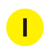 耐磨庫位編號地貼（I）抗磨損地貼標識 字母標識地貼 Φ20cm 12167 - 黃底黑字Φ200mm