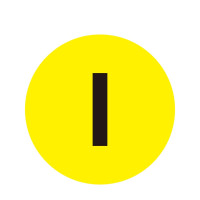 耐磨庫位編號地貼（I）抗磨損地貼標識 字母標識地貼 Φ20cm 12167 - 黃底黑字Φ200mm