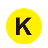 耐磨庫位編號地貼（K）耐叉車碾壓地貼 5S管理地貼標識 Φ20cm 12169 - 黃底黑字Φ200mm