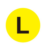 耐磨庫位編號地貼（L）6S管理地貼標識 精益化生產標識 Φ20cm 12170 - 黃底黑字Φ200mm