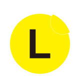 耐磨庫位編號地貼（L）6S管理地貼標識 精益化生產標識 Φ20cm 12170 - 黃底黑字Φ200mm