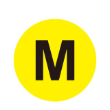 耐磨庫位編號地貼（M）倉儲貨架編號標識 編號地貼 Φ20cm 12171 - 黃底黑字Φ200mm