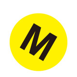 耐磨庫位編號地貼（M）倉儲貨架編號標識 編號地貼 Φ20cm 12171 - 黃底黑字Φ200mm