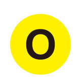 耐磨庫位編號地貼（O）區域劃分地貼標識 警示地貼 12173 - 黃底黑字Φ200mm