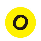 耐磨庫位編號地貼（O）區域劃分地貼標識 警示地貼 12173 - 黃底黑字Φ200mm