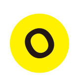 耐磨庫位編號地貼（O）區域劃分地貼標識 警示地貼 12173 - 黃底黑字Φ200mm