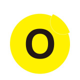 耐磨庫位編號地貼（O）區域劃分地貼標識 警示地貼 12173 - 黃底黑字Φ200mm