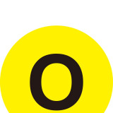 耐磨庫位編號地貼（O）區域劃分地貼標識 警示地貼 12173 - 黃底黑字Φ200mm