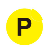 耐磨庫位編號地貼（P）貨架編號地貼標識 貨位編號地貼 Φ20cm 12174 - 黃底黑字Φ200mm