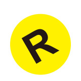 耐磨庫位編號地貼（R）字母標識 FLOOR SIGN 編號標識 Φ20cm 12176 - 黃底黑字Φ200mm