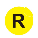 耐磨庫位編號地貼（R）字母標識 FLOOR SIGN 編號標識 Φ20cm 12176 - 黃底黑字Φ200mm