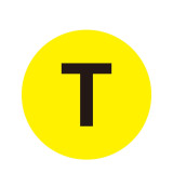 耐磨庫位編號地貼（T）安全目視化地貼標識 字母編號地貼 Φ20cm 12178 - 黃底黑字Φ200mm