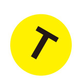 耐磨庫位編號地貼（T）安全目視化地貼標識 字母編號地貼 Φ20cm 12178 - 黃底黑字Φ200mm