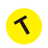 耐磨庫位編號地貼（T）安全目視化地貼標識 字母編號地貼 Φ20cm 12178 - 黃底黑字Φ200mm