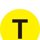 耐磨庫位編號地貼（T）安全目視化地貼標識 字母編號地貼 Φ20cm 12178 - 黃底黑字Φ200mm