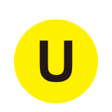 耐磨庫位編號地貼（U）倉庫編號地貼標識 生產區域地貼 Φ20cm 12179 - 黃底黑字Φ200mm