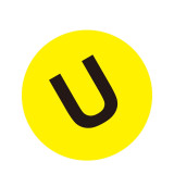 耐磨庫位編號地貼（U）倉庫編號地貼標識 生產區域地貼 Φ20cm 12179 - 黃底黑字Φ200mm