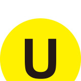 耐磨庫位編號地貼（U）倉庫編號地貼標識 生產區域地貼 Φ20cm 12179 - 黃底黑字Φ200mm