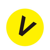 耐磨庫位編號地貼（V）倉儲貨架編號標識 地面警示地貼 Φ20cm 12180 - 黃底黑字Φ200mm