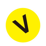 耐磨庫位編號地貼（V）倉儲貨架編號標識 地面警示地貼 Φ20cm 12180 - 黃底黑字Φ200mm