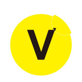 耐磨庫位編號地貼（V）倉儲貨架編號標識 地面警示地貼 Φ20cm 12180 - 黃底黑字Φ200mm