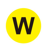 耐磨庫位編號地貼（W）耐磨地貼標識 字母編號標示 Φ20cm 12181 - 黃底黑字Φ200mm