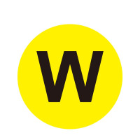 耐磨庫位編號地貼（W）耐磨地貼標識 字母編號標示 Φ20cm 12181 - 黃底黑字Φ200mm