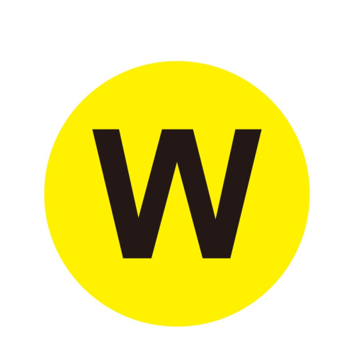 耐磨庫位編號地貼（W）耐磨地貼標識 字母編號標示 Φ20cm 12181 - 黃底黑字Φ200mm