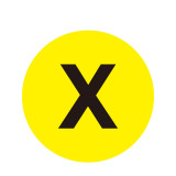 耐磨庫位編號地貼（X）5S管理標識 精益化管理標識地貼 Φ20cm 12182 - 黃底黑字Φ200mm