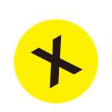 耐磨庫位編號地貼（X）5S管理標識 精益化管理標識地貼 Φ20cm 12182 - 黃底黑字Φ200mm