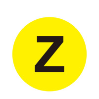 耐磨庫位編號地貼(Z)物料存放地貼標識 安全警示地貼 Φ20cm 12184 - 黃底黑字Φ200mm 耐磨庫位編號地貼(Z)物料存放地貼標識 安全警示地貼 Φ20cm 12184 - 黃底黑字Φ200mm