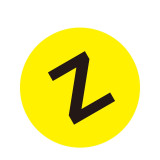 耐磨庫位編號地貼（Z）物料存放地貼標識 安全警示地貼 Φ20cm 12184 - 黃底黑字Φ200mm