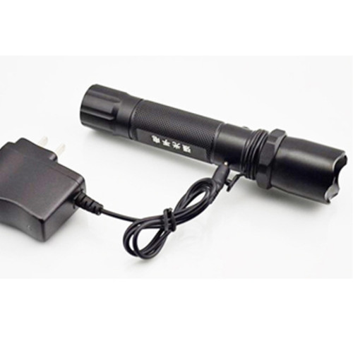 安保巡邏強光手電筒 鋁合金LED強光手電筒 可充電戰術強光手電筒 保全執勤強光手電筒 10485 - 黑色L178mm