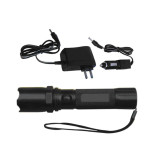 安保巡邏強光手電筒 鋁合金LED強光手電筒 可充電戰術強光手電筒 保全執勤強光手電筒 10485 - 黑色L178mm