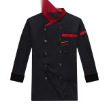 長袖主廚工作服 主廚服餐廳飯店食堂後廚 秋冬款 上衣2件裝 XXL黑色 10479 - 黑色XXL