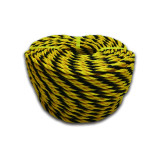 黃黑麻繩 Φ7mm×100m 老虎繩 黃黑警示繩 標誌繩 安全繩 物流捆紮麻繩 10860 - 黃黑條紋Φ7mm*100m