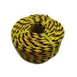 黃黑麻繩 Φ9mm×100m 老虎繩 黃黑警示繩 老虎繩 標誌繩 安全繩 貨物捆紮麻繩 10861 - 黃黑條紋Φ10mm*100m