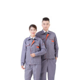 春秋加厚勞保工作服（套裝）滌棉混織 灰色 適合身高163-168cm 長袖勞保服 10803 - 灰色M