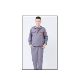 春秋加厚勞保工作服（套裝）滌棉混織 灰色 適合身高178-185cm 長袖勞保服 10807 - 灰色XXXL