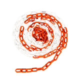 紅白塑膠鏈條（5條裝）長3m 紅/白 警示錐隔離鏈條 紅色白色警告鏈條 警示隔離柱鏈條 10547 - 紅白色6X3000mm