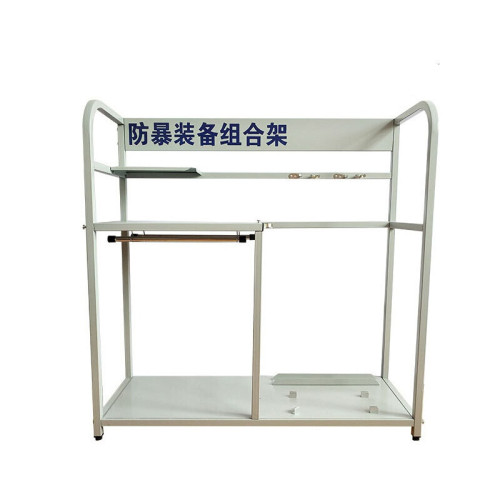 防暴器材放置架（空架）安防裝備存放架 地鐵車站防暴裝備擺放架 學校幼兒園反恐裝備存放架10062 - 本色110cm*40cm*115cm