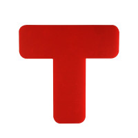 重型型5S管理地貼（T型）10片裝 紅色 工廠5S運動管理地貼標識 車間地面區域定位標貼 10945 - 紅色50*150*150mm