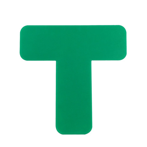 重型型5S管理地貼（T型）10片裝 綠色 現場5S管理識別貼 耐碾壓地面定位識別貼 10947 - 綠色50*150*150mm