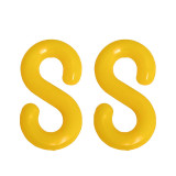 塑膠鏈條S扣（40個裝）黃色中型 S型塑膠連接扣 路錐鏈條連接扣 S形塑膠扣 路錐隔離鏈條扣 10549 - 黃色8mm